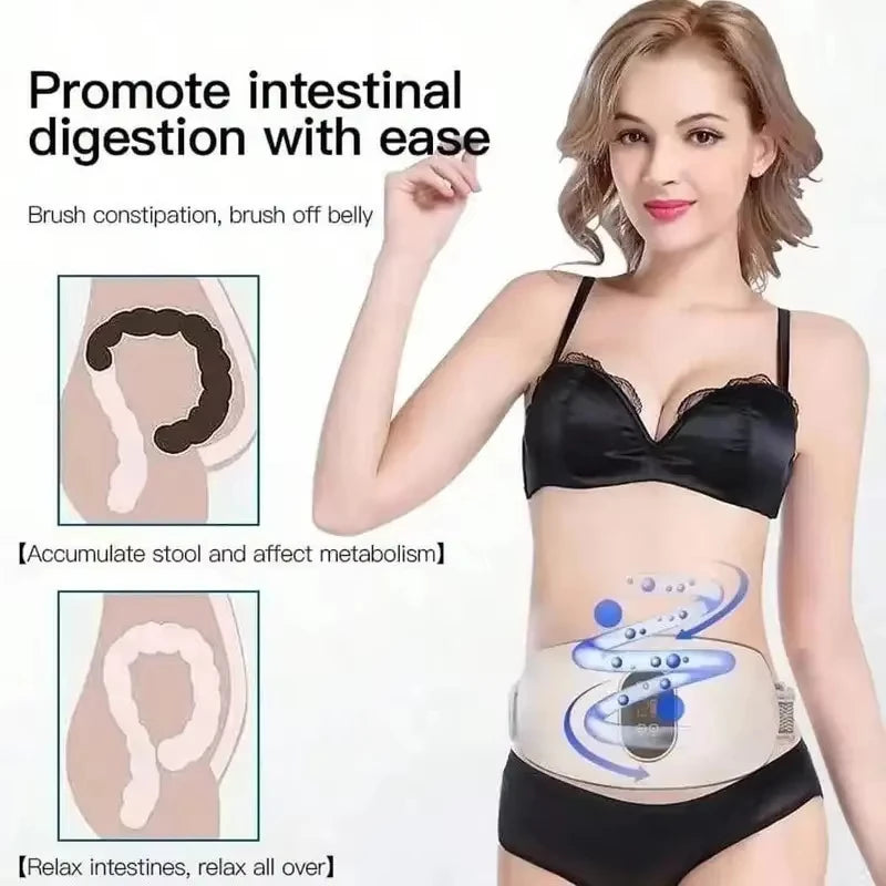 Vibration Abdomen Slimming Machine – EMS Fat Burning Waist & Belly Massage Fitness Device (White/Green)