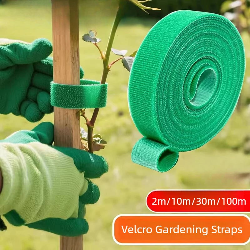 Reusable hook-and-loop garden plant tie tape