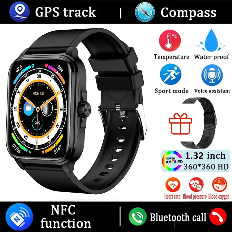2026 New Health smart Watch Heart Rate Blood Oxygen Blood Pressure Monitoring Bluetooth Call GPS Movement Trajectory Smartwatch