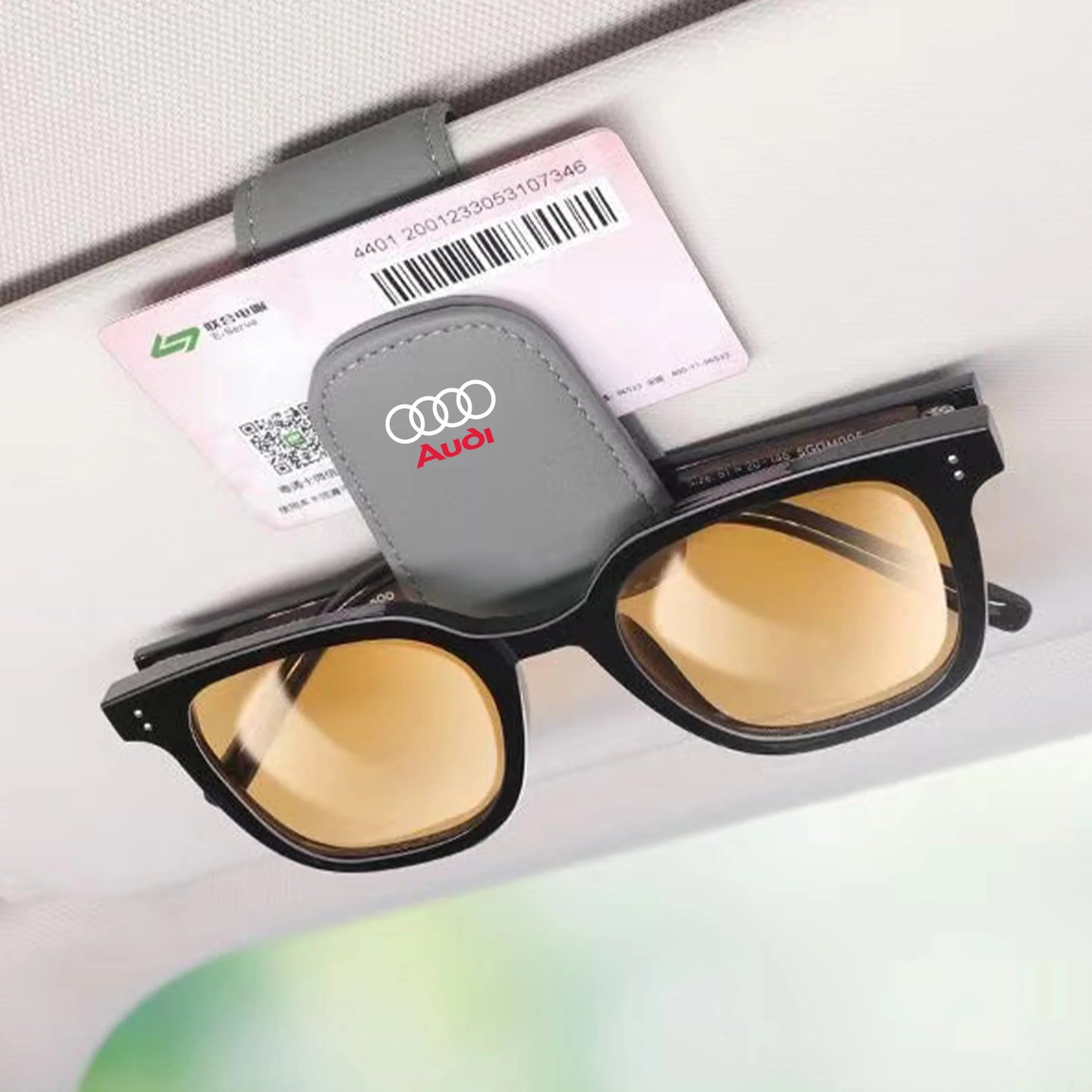 Car Leathers Glasses Clip Sun Visor Sunglasses Card Box For Audi Quattro Sline A3 A4 A6 A5 Q5 A1 Q7 Q3 Q2 Q8 A7 A8 TT S1 SQ5