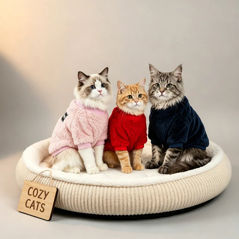Warm Fleece Cat Sweater - Soft Winter Coat for Kittens and Large Cats - photo 5