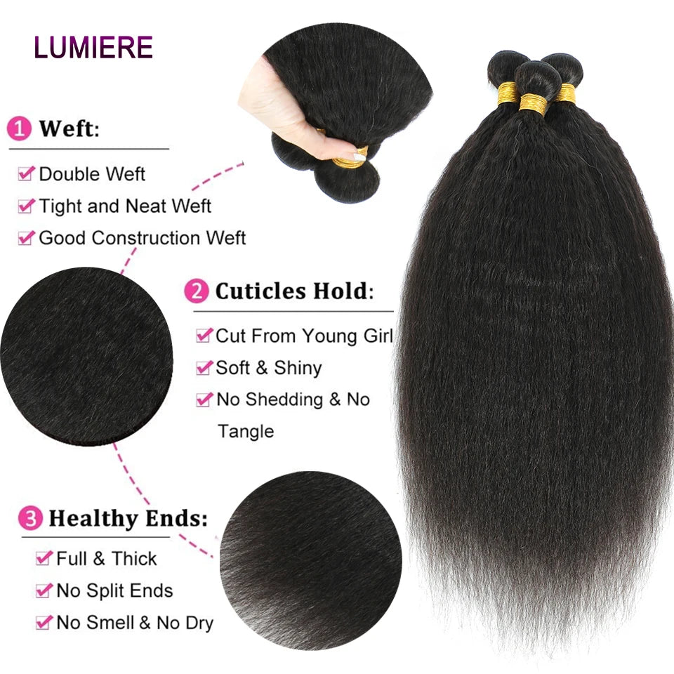 Coily Yaki Straight Human Hair Bundle Virgin Unprocessed Jerry Curly Human Hair Extension Top Quality Wholeasle Double Weft