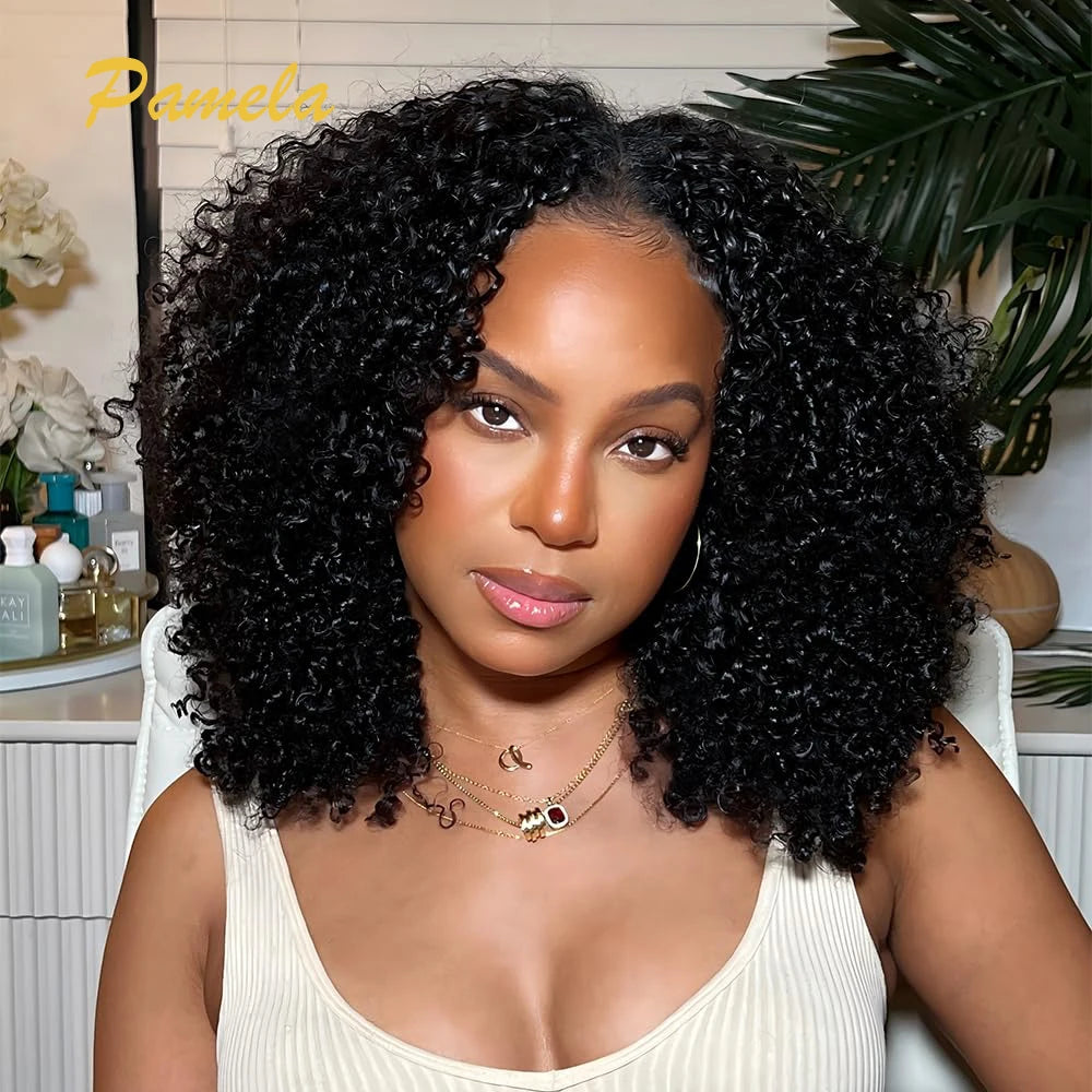 Afro Kinky Burmese Curly Crochet Human Hair Knotless Pre-Separated Crochet Feather Hair Extensions Curly 100% Human Hair