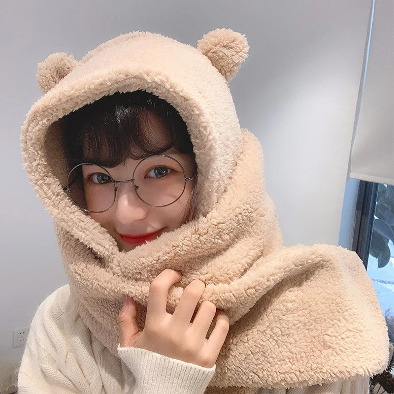 Women's Bear Ear Hat, Scarf & Gloves - All-in-One Plush Winter Set - photo 2