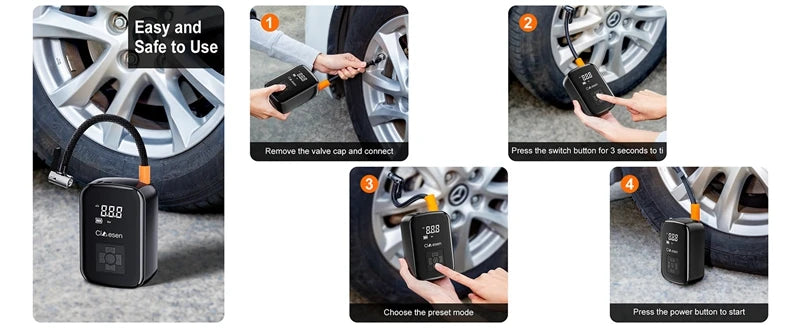 1pc Car Wireless Air Pump 150PSI Portable Electric Tire Inflation For Car Bicycle Motorcycle Air Compressor Inflator US Shipping