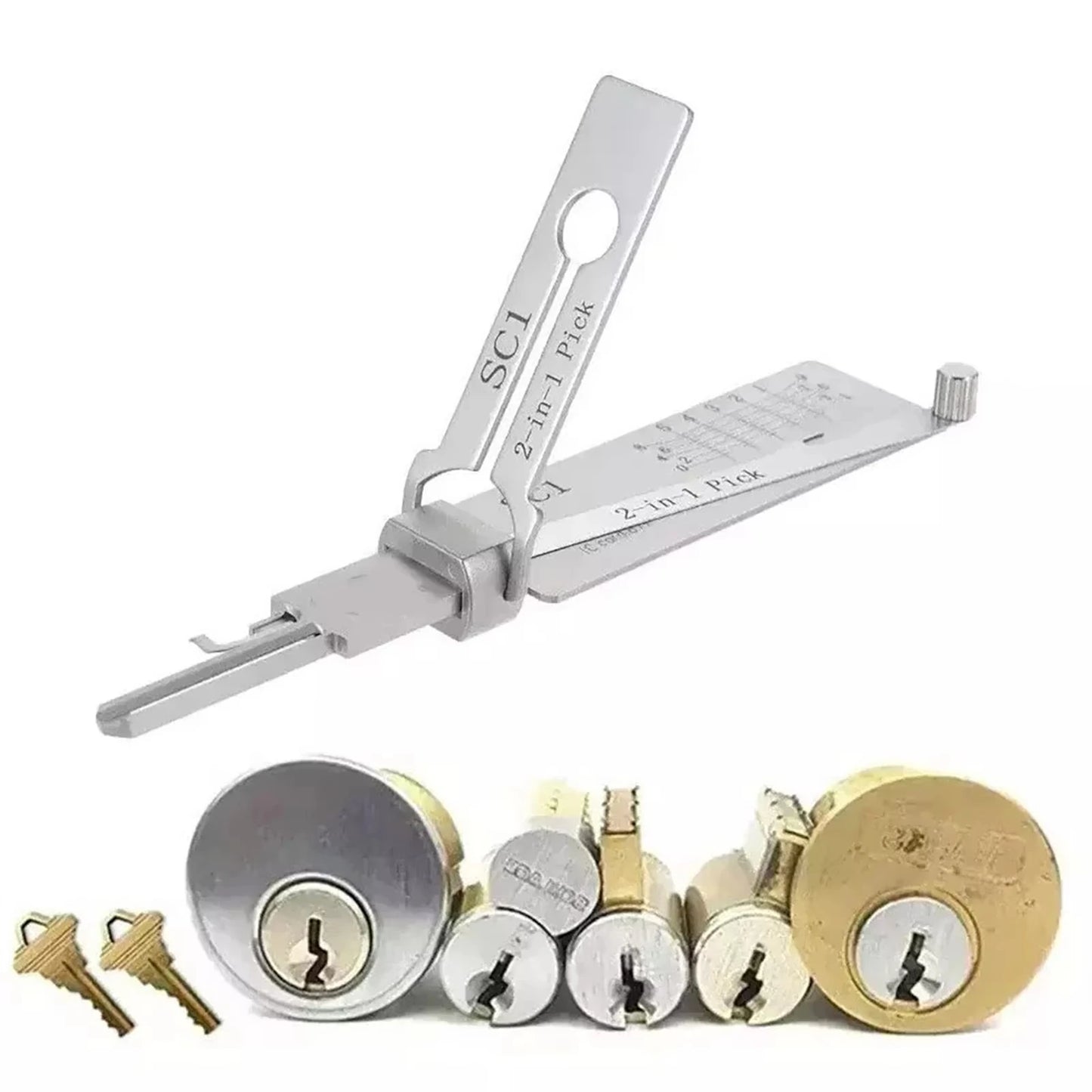 SS001 Key Decoder Stainless Steel Lock Key Precision Hook Pick Set Maintenance Repair Tool Unlocking Engineering Multi-function
