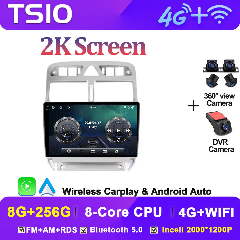 Car Radio Android 16 2din For Peugeot 307 1 2001 - 2008 GPS Navigation Smart Car Systems Wireless Android Auto Carplay 8 Core 4G