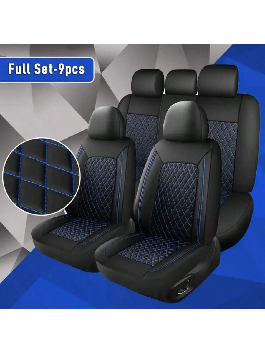 All-Season Quilted Faux Leather Car Seat Covers Universal Fit Most Cars