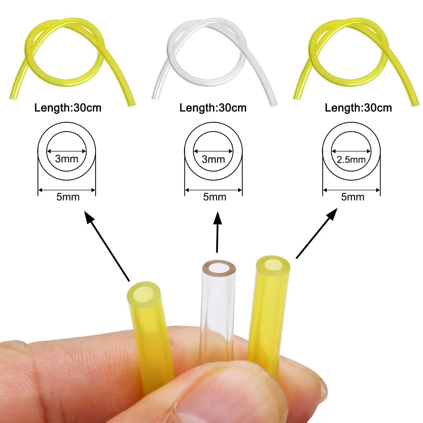 1Set Fuel Line Hose Fuel Filter 2mm/2.5mm/3mm Tube Fuel Primer-Bulb Garden Chainsaws Blowers Trimmers Lawn Mower Accessories