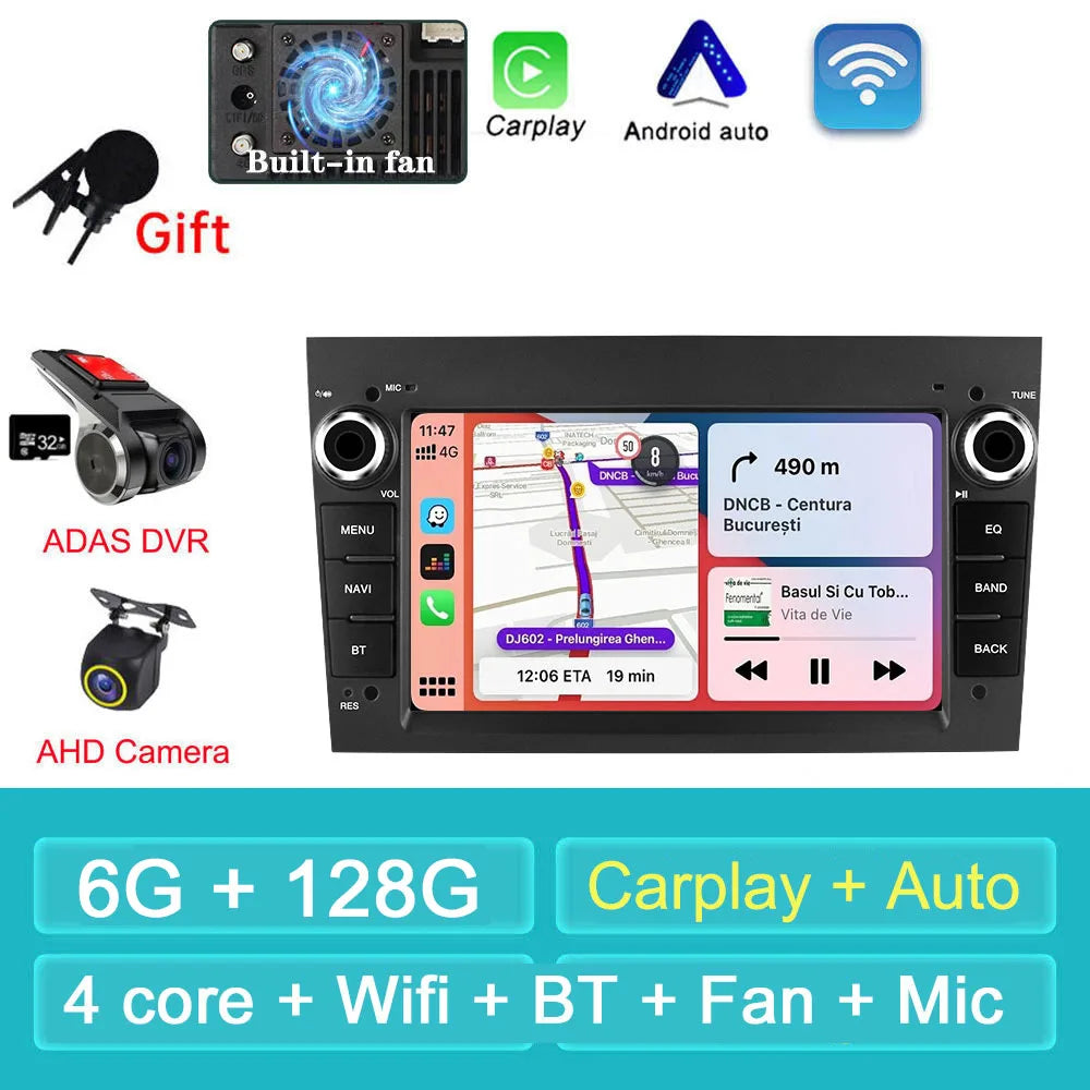 Car Stereo with Apple CarPlay & Android Auto, Compatible with Opel/Vauxhall Astra, Antara, Vivaro, Vectra & Corsa