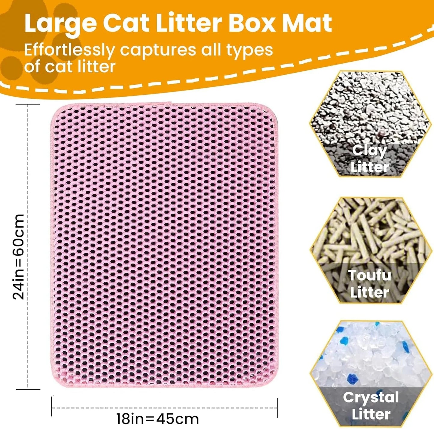 Double Layer Non-Slip Cat Litter Trapping Mat – Waterproof Wear-Resistant Litter Box Filter Pad | Anti-Slip