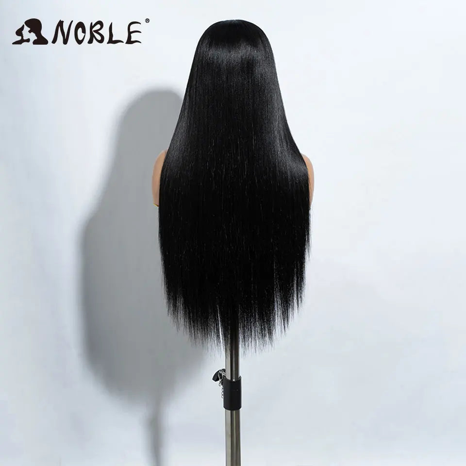 Noble Cosplay Long Straight Synthetic Lace Front Wigs For Women 30 Inch Middle Part Synthetic Lace Wig High Temperature Fiber
