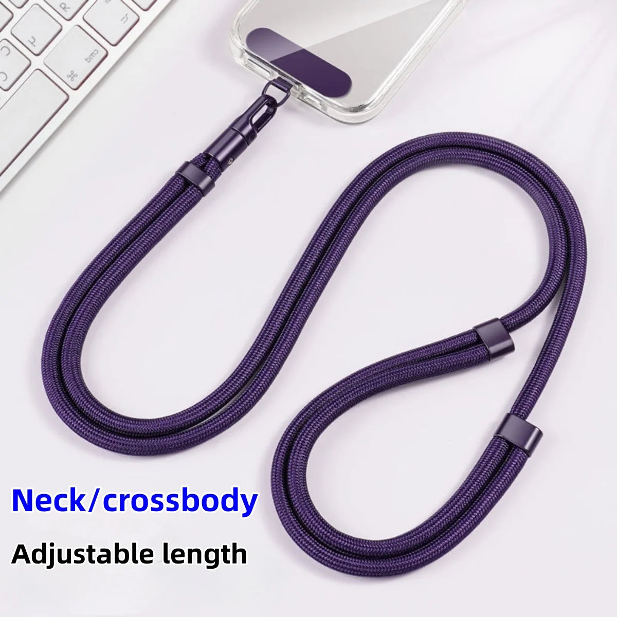 Universal Phone Lanyard with Clip – Anti-Drop 360° Rotation Adjustable Neck & Crossbody Strap for All Phones