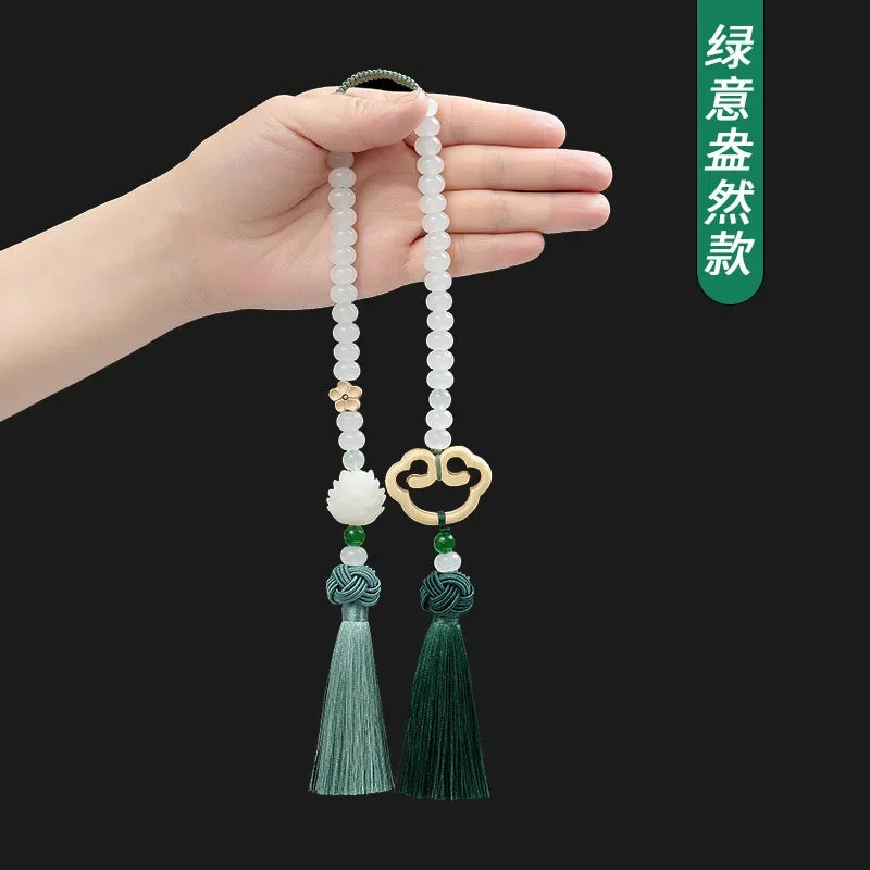 Chinese Traditional Culture Buddha Bodhi Car Pendant High-end Ping An Car Jewelry Car Lotus Rearview Mirror Pendant Oranments