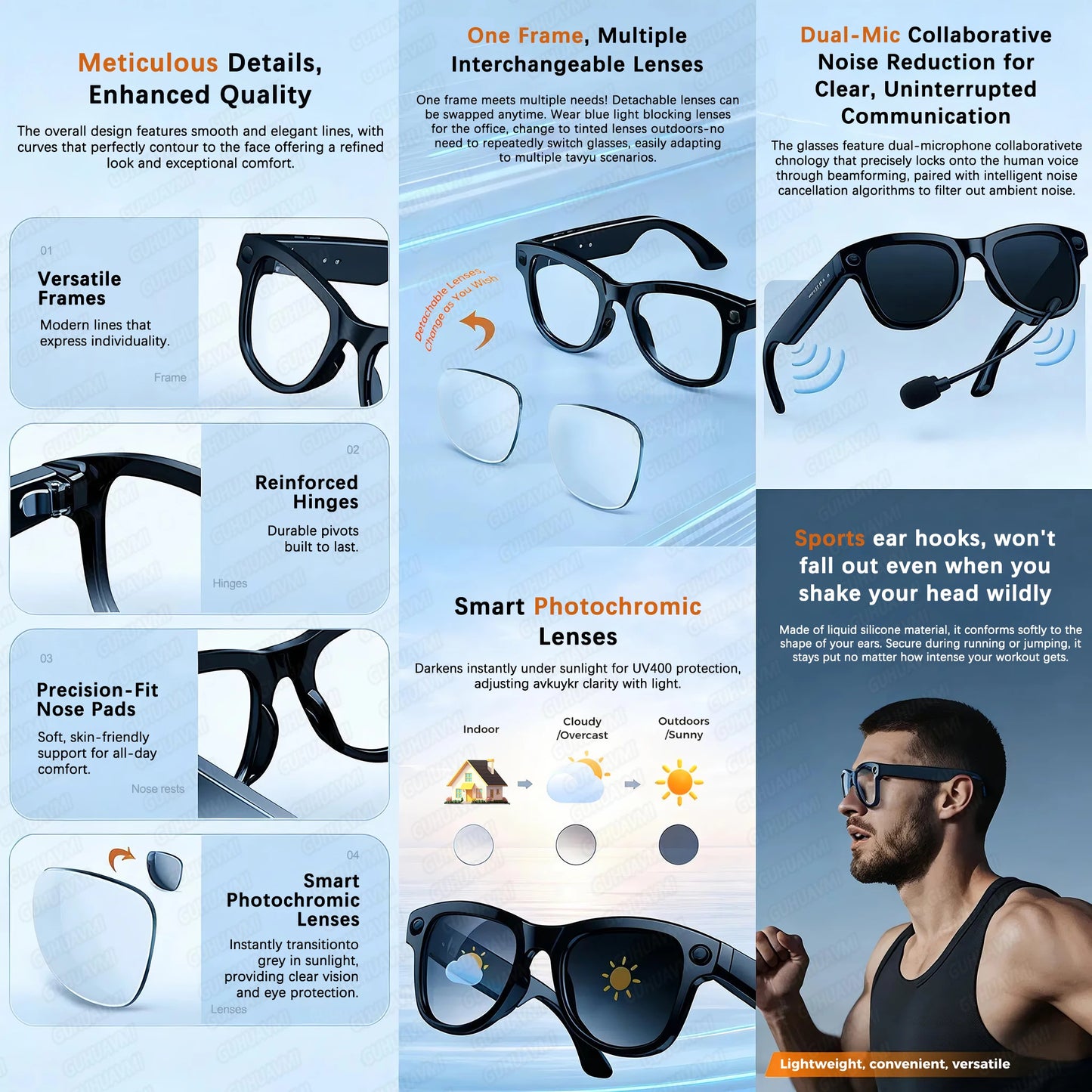 AI Smart Glasses with 4K Camera & 120+ Language Translator