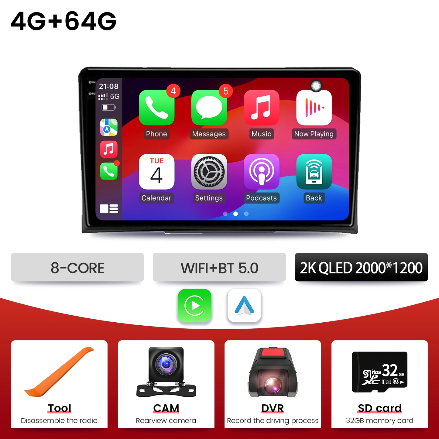 9 inch  For VW Volkswagen Multivan T5 2003-2015 Car Radio BT Carplay Android 16 Multimedia Navigation Head Unit 2K QLED Screen