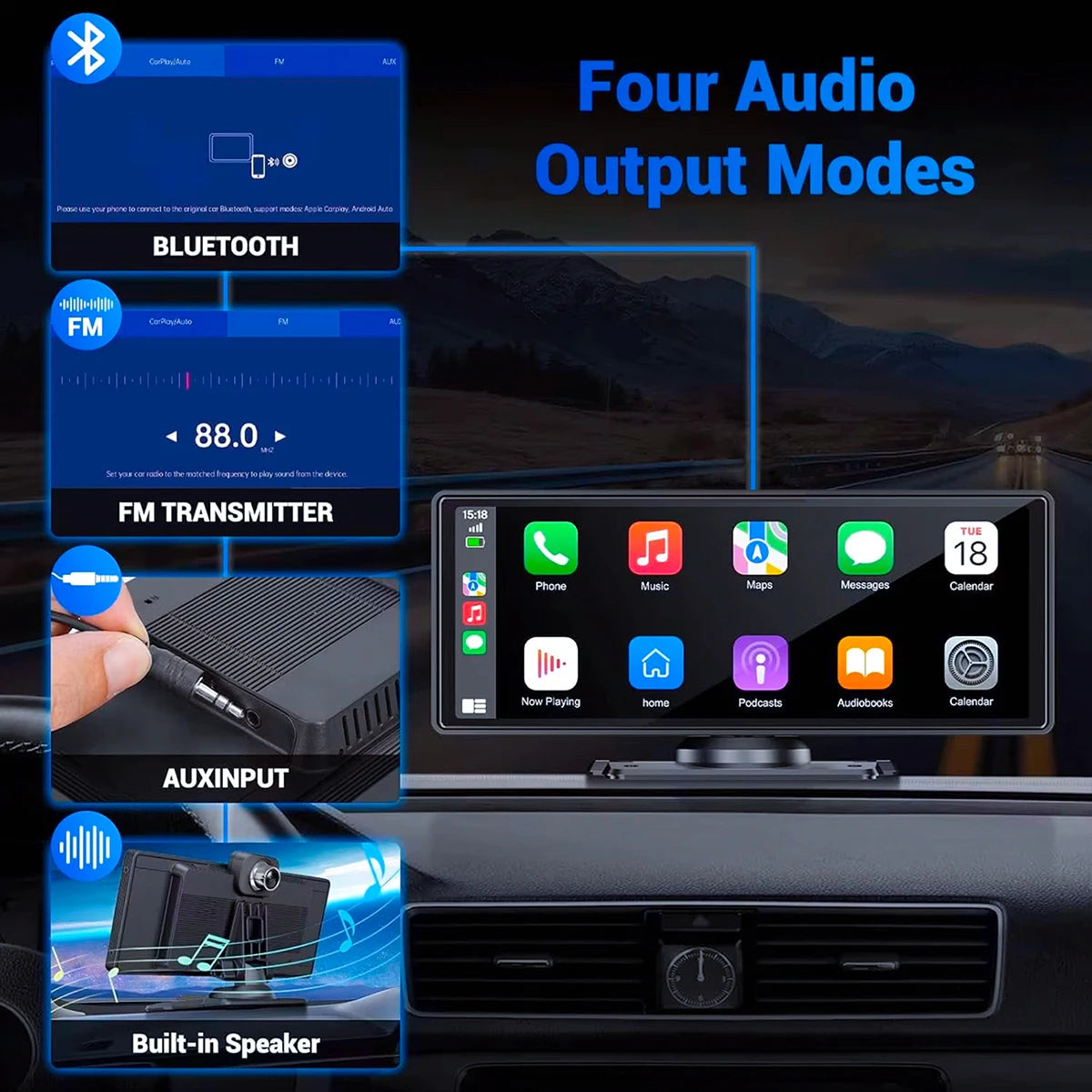 11" Universal Portable CarPlay & Android Auto Screen