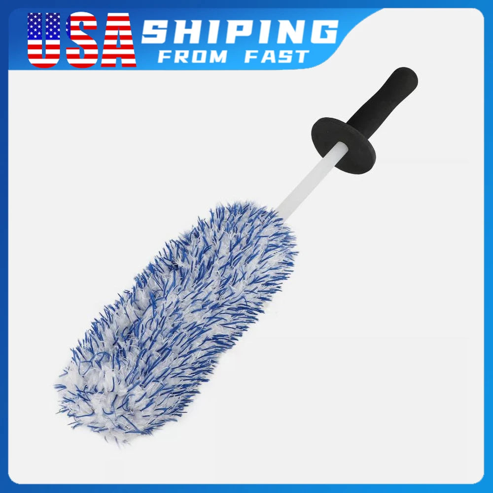 New Microfiber Car Wash Wheel Cleaning Brush Soft Plush Non-Slip Handle Tire Rim Brushes Car Detailing Duster Removal Tool