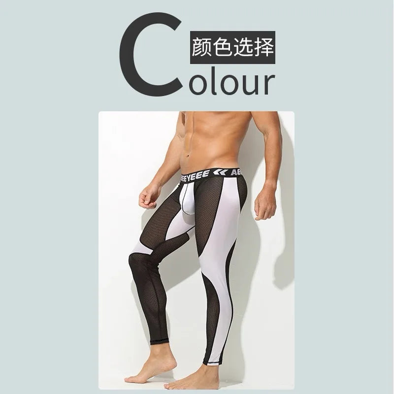 Men's Slim Fit Thermal Base Layer Pants - Stretch Mesh Panel Long Johns - photo 8
