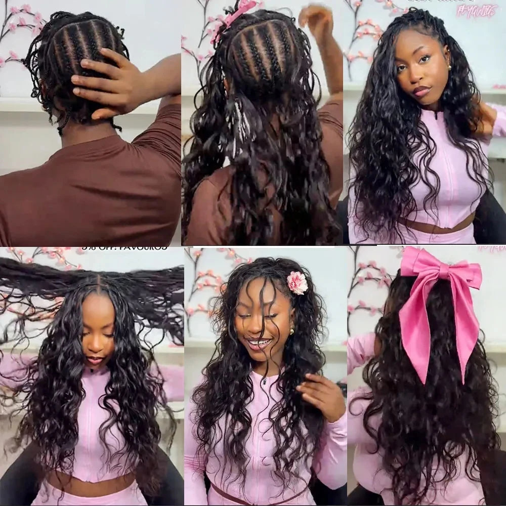 12A Knotless Pre Separated Body Wave Feather Crochet Human Hair 100% Raw Real Hair Extensions For Braiding Twist Feather Line