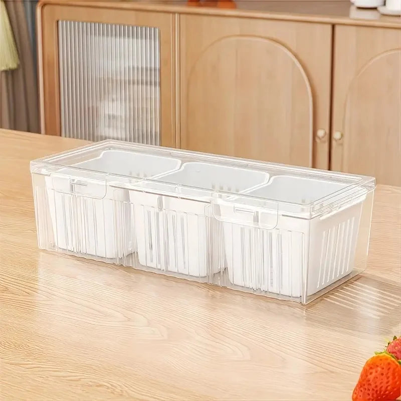 Square Fridge Storage Box Set - Clear Compartment Produce Keeper - photo 7