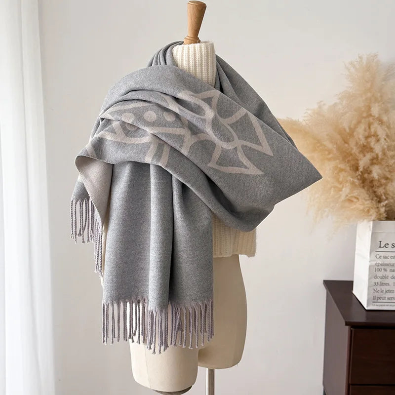 Women's Long Cashmere-Feel Scarf - Winter Wrap and Head Scarf - photo 2