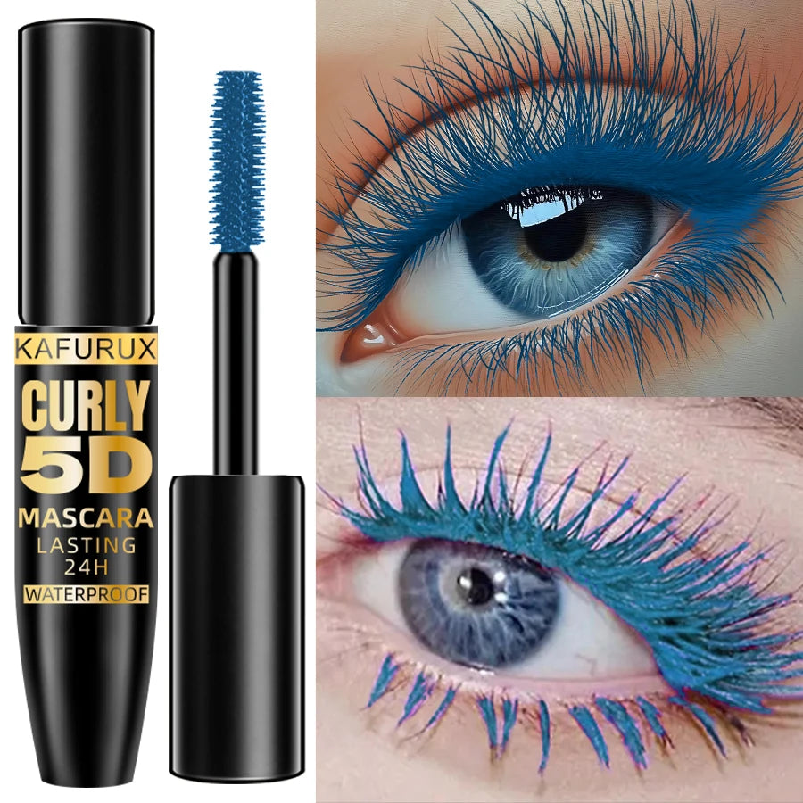 9 Colors 5D Mascara Blue White Green Black Thick Curl Waterproof Natural Lenthen Eyelash Korean Makeup Gifts for Women Beauty