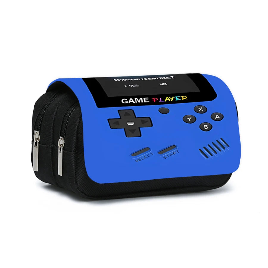 Games Console Double Layered Flip Pen Case For Boy/Girls Best Gifts 2D Cartoon Teenagers Pen Bag School Supplies For Children