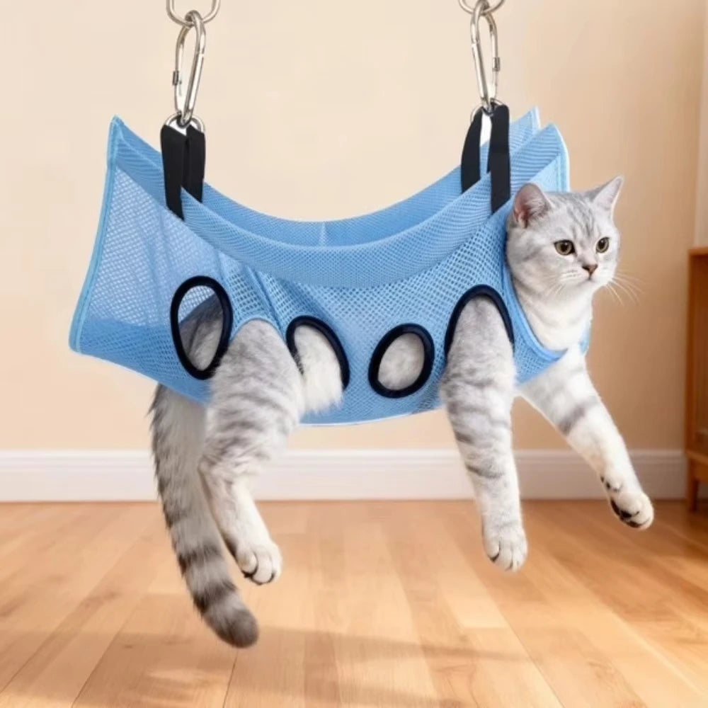 Foldable Pet Grooming Hammock Stand for Dogs and Cats