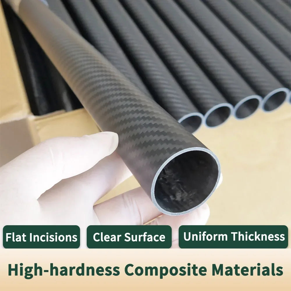 2pcs Length 500mm Carbon Fiber Tube High Composite Hardness Material 3K Twill Matte OD4-30mm Pipes For Plant Protection Aircraft