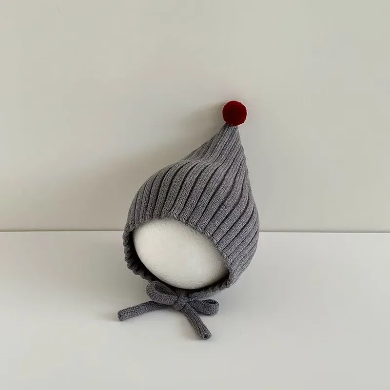 Baby Elf Hat with Ear Flaps - Knit Pom Pom Beanie 0-24 Months - photo 7