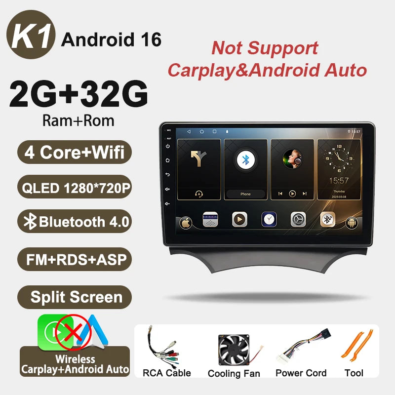 9" Car Stereo with Apple CarPlay & Android Auto, Compatible with Ford Ka (2008-2014)