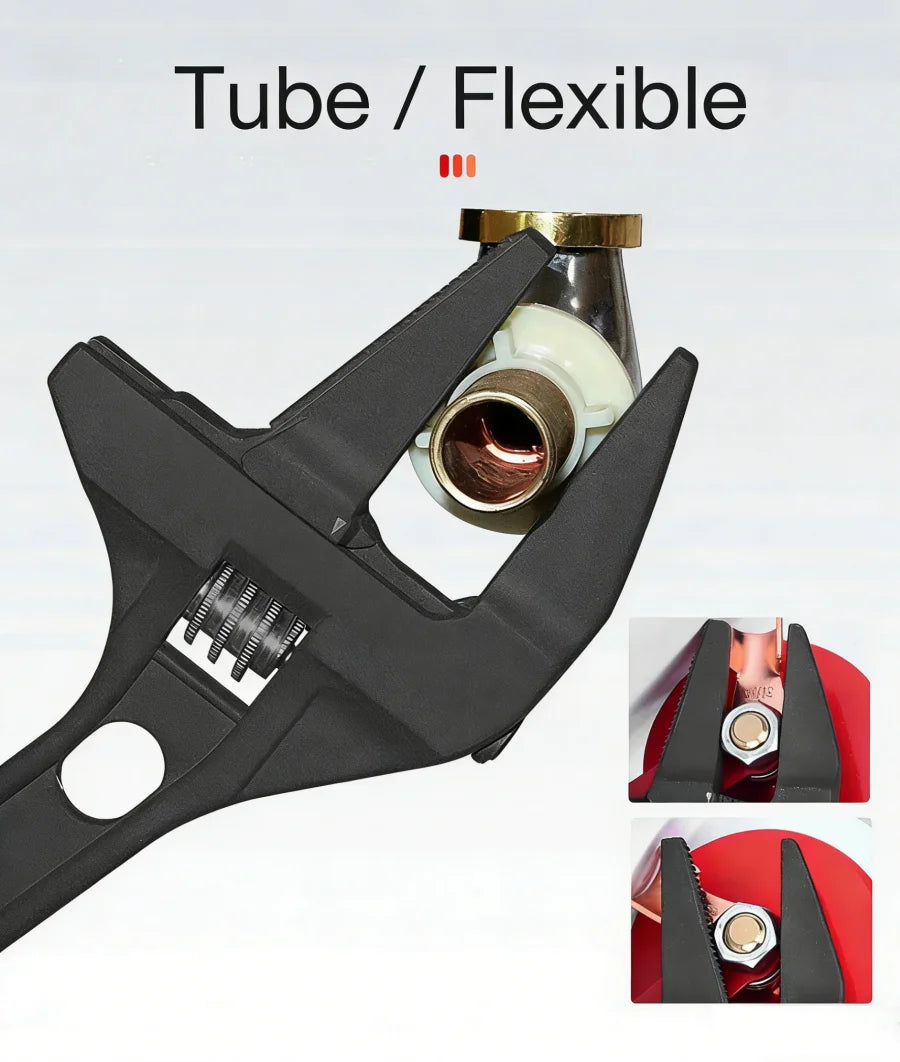 Multifunctional Bathroom Wrench High Carbon Steel Short Handle Wrench Large Opening Faucet Sink Water Heating Installation Tool