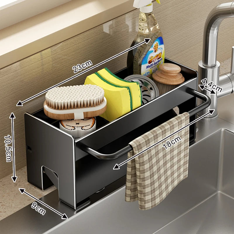 Kitchen Sink Caddy with Drain Tray - Sponge and Dish Brush Holder - photo 9