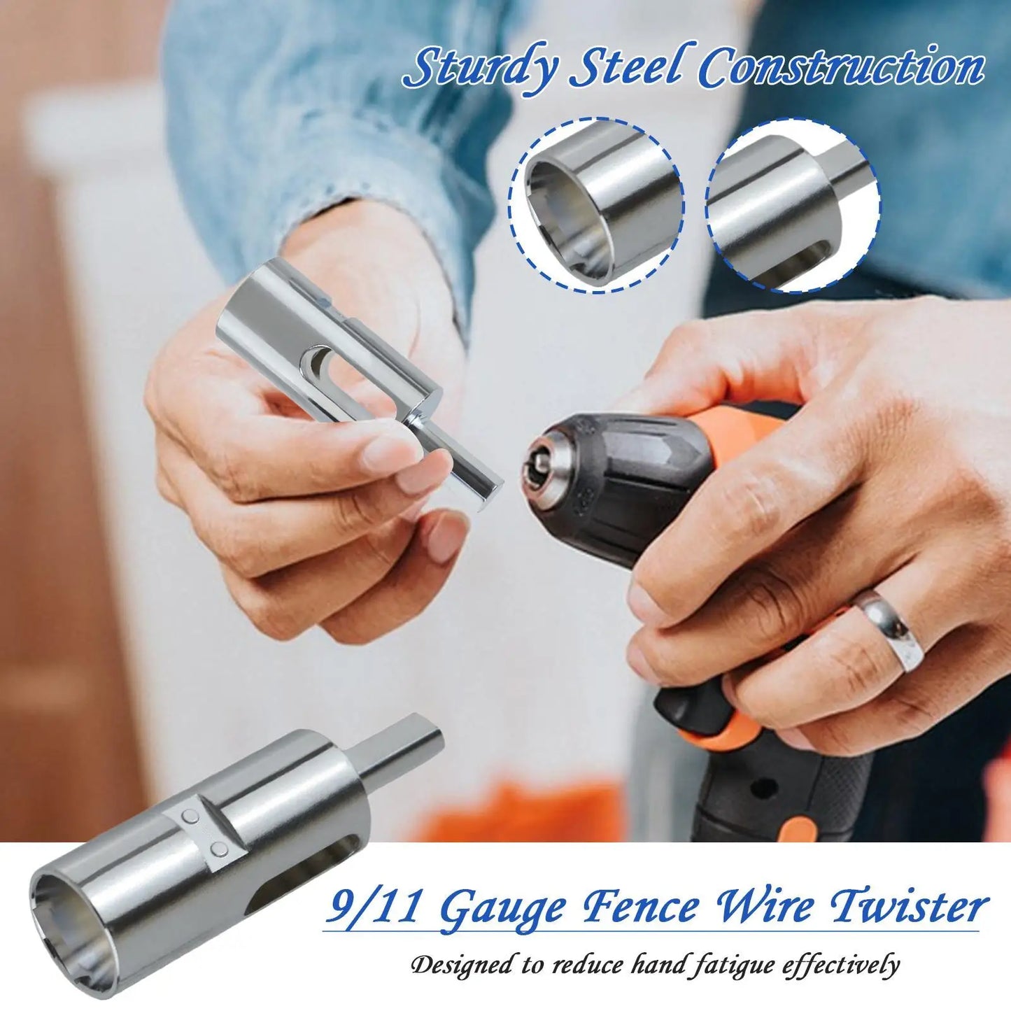 Tie Wire Twister Tools 3-5mm Iron Wire For Twist Ties Fixing Chain Link Fence Triangle Shank Drill Chuck Electrical Drill Tools