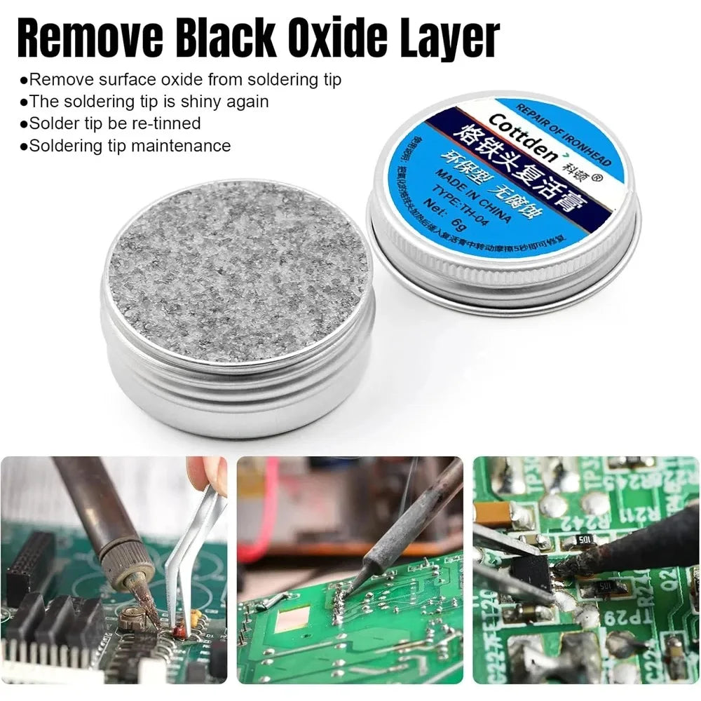 5/1Pcs Soldering Iron Tip Refresher Non-stick Tin Solder Cream Clean Paste for Oxide Head Resurrection Oxidative Activator