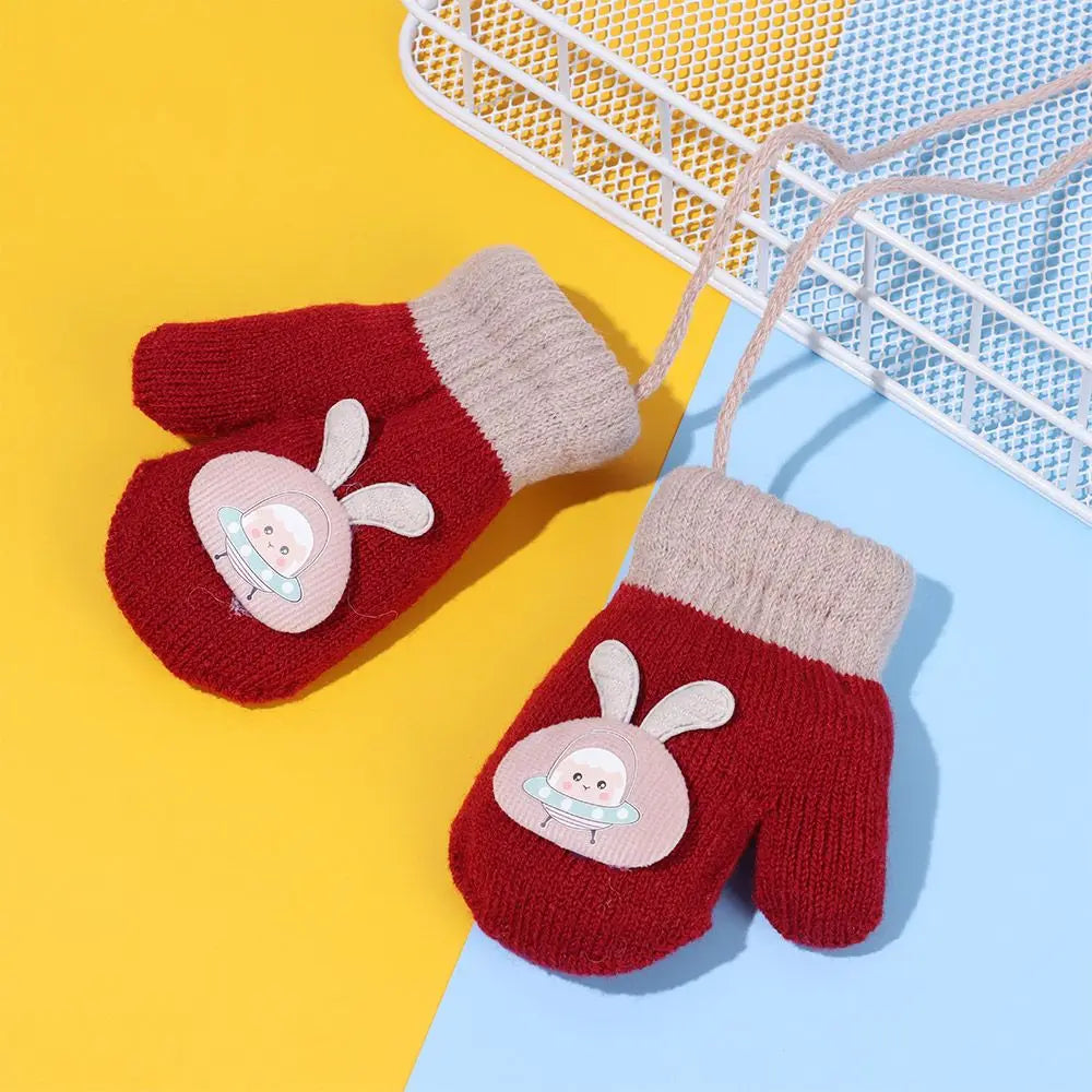 Toddler Rope Knit Mittens - Thick Cute Winter Gloves Ages 1-3 - photo 4