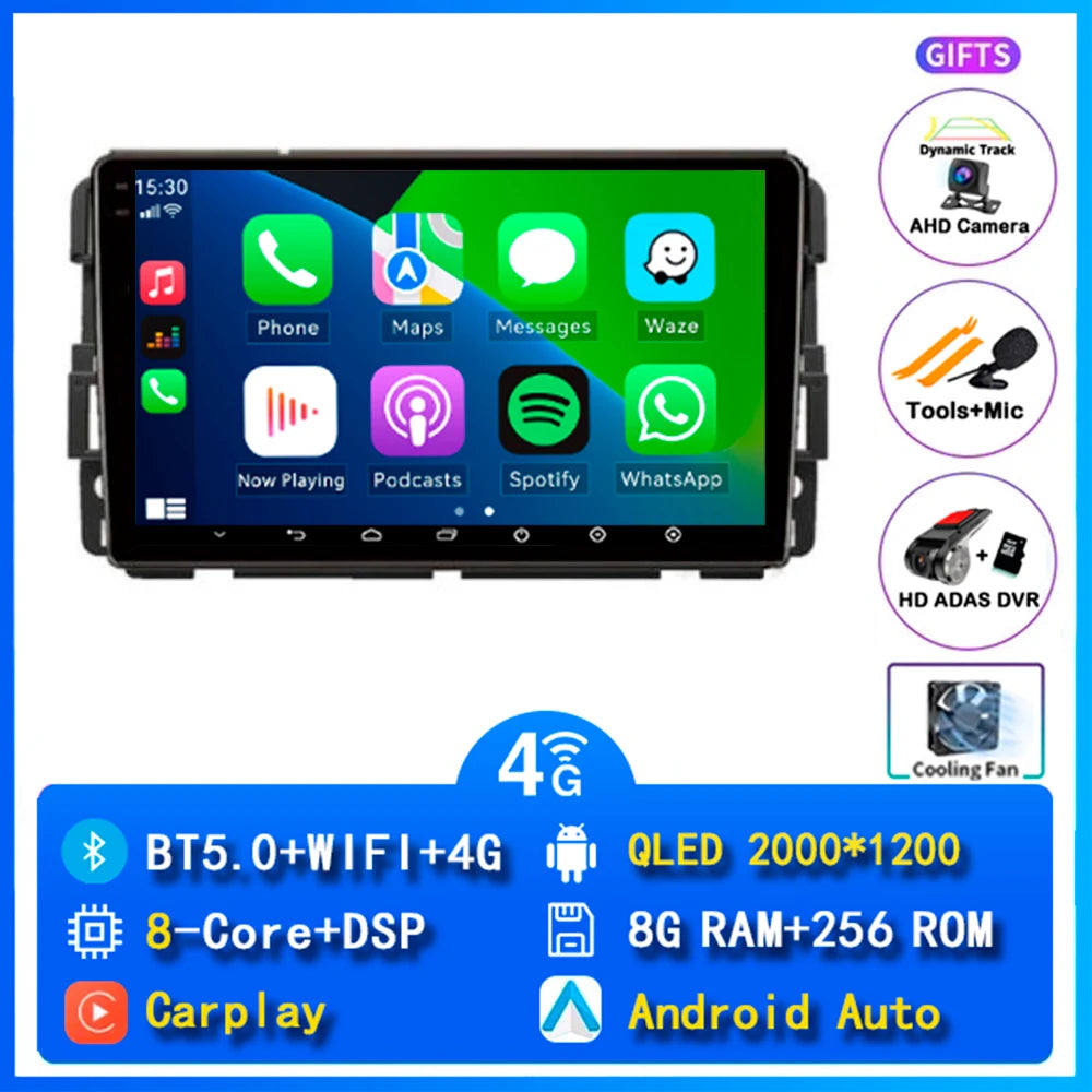 Android 16 Carplay Car Radio For Chevrolet Silverado Impala GMC Yukon Acadia Sierra Navigation GPS Multimedia Player stereo wifi