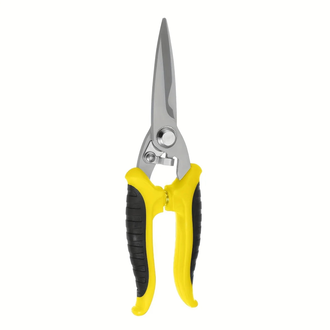 1pcs Industrial Scissors 8 Inch Multi-Purpose Shears Stainless Steel Blades with Orange Black Handle for Cutting Thin Metal