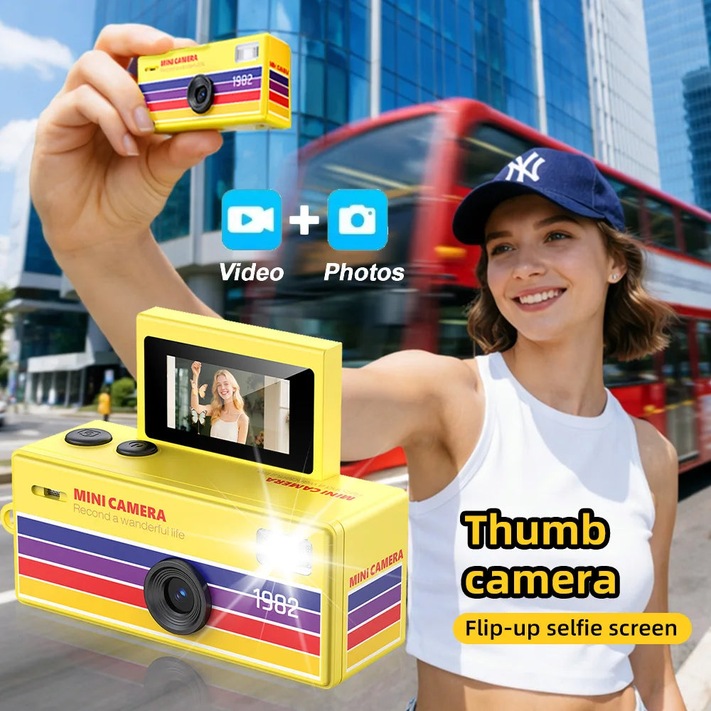 Ourlife Retro Keychain Camera — 180° Flip Screen Mini Camcorder