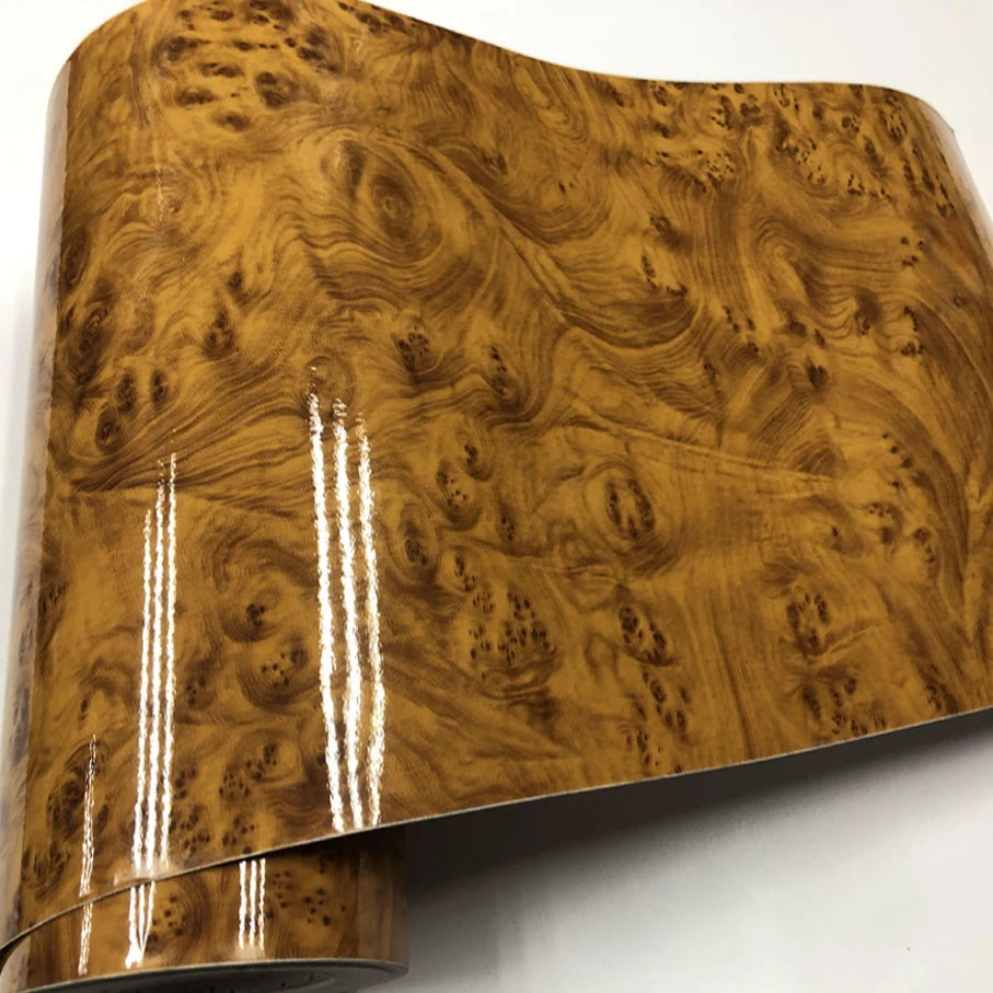 Wood Grain Vinyl Wrap — Self-Adhesive Car Interior Film, DIY Trim