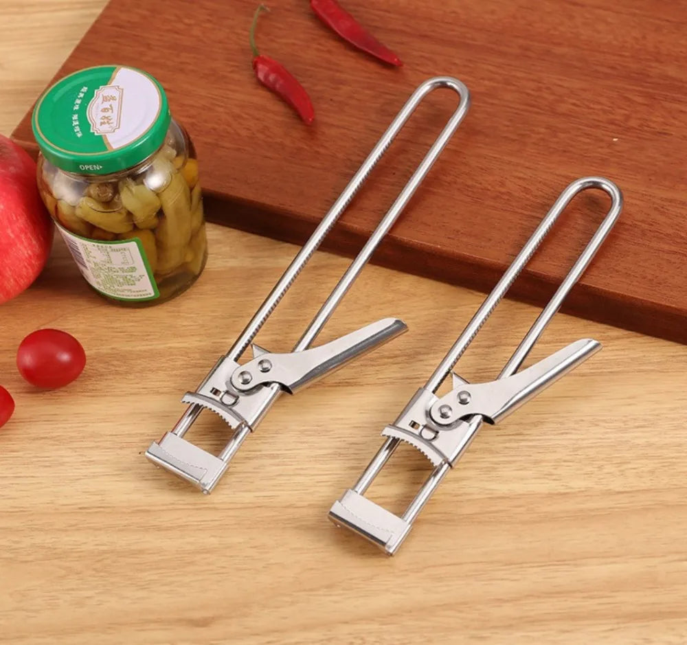 New Adjustable Stainless Steel Can Opener Rotating Non-slip Bottle Opener Twist Multifunctional Manual Can Opener Kitchen Tool