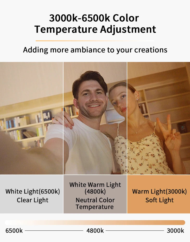 X1 RGB Video Lights Mini LED Camera Light 3000mAh Rechargable LED Panel Lamp Photo Video Lighting for Youtube Tik tok