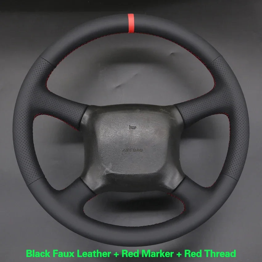 Black Faux Leather Car Steering Wheel Cover For Chevrolet Silverado 1500 Avalanche Blazer K 1500 Chevy Van Tahoe 1999-2002