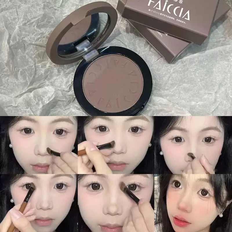 Face Brightening Contouring Makeup Palette Matte Cement Grey Brown Nose Shadow Contouring Modify Natural High Nose Bridge Makeup