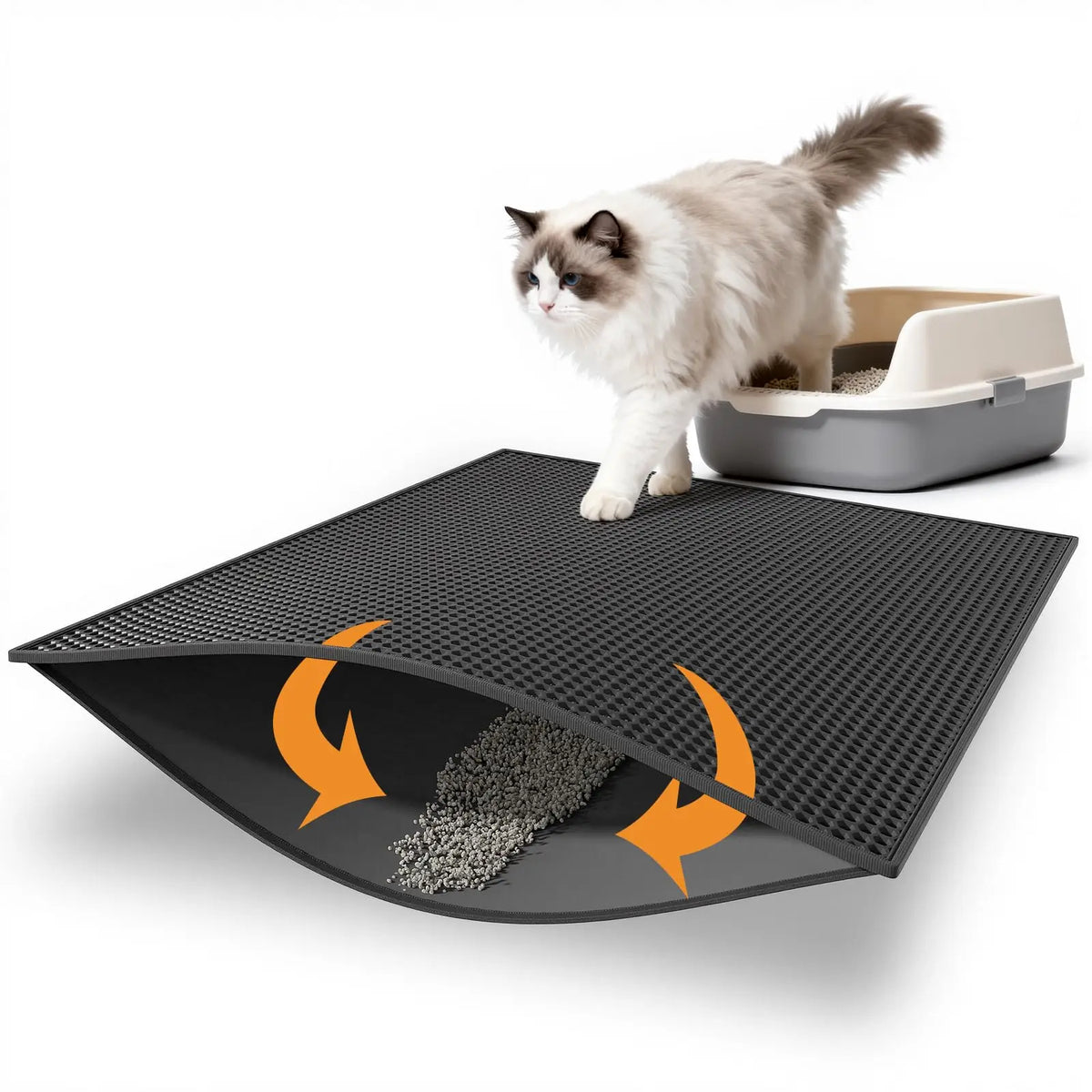 EVA Cat Litter Box Mat - Honeycomb Double Layer, Easy Clean – photo 2