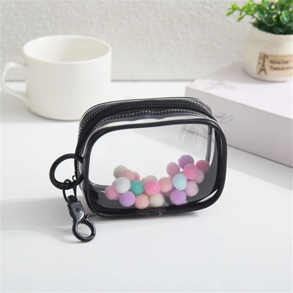 Storage Bag Small Square/Round Clear Lightweight Multipurpose Compact Case Dustproof Charger Protector Pouch Zipper Gift Bags