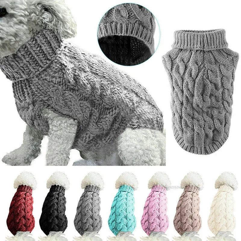 Knitted Winter Dog Coat - Warm Sweater for Small and Medium Dogs