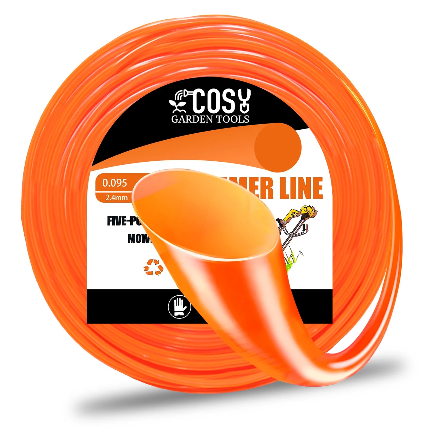 1LB 2.4/2.7/3.0/4.0mm Mowing Nylon Grass Trimmer Rope Brush Cutter Strimmer Line Orange Round Brushcutter Trimmer Cord Line Wire