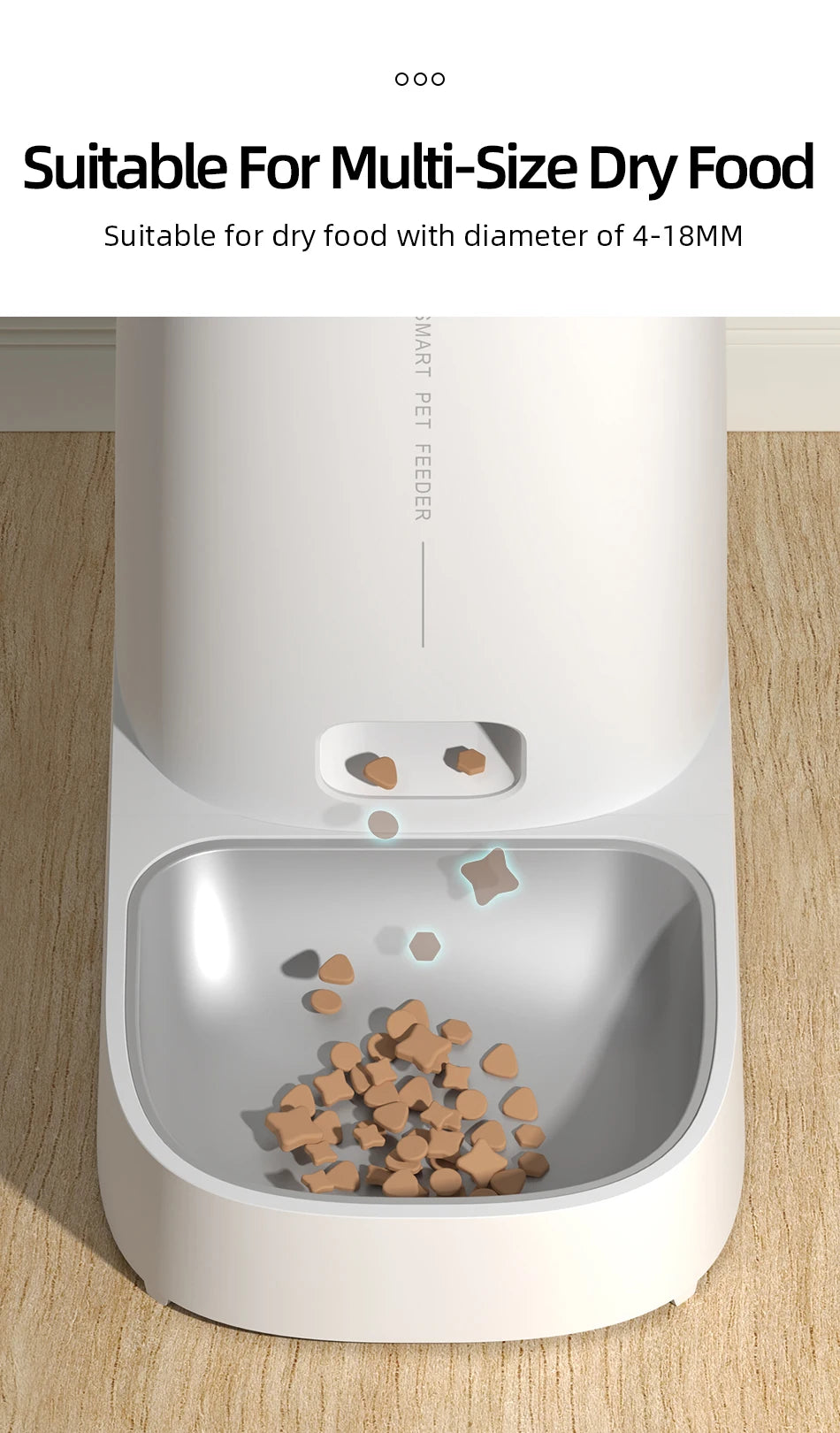 ROJECO Smart WiFi Automatic Cat Feeder – 4L Remote Control Kibble Dispenser for Cats & Dogs | Single & Dual Bowl